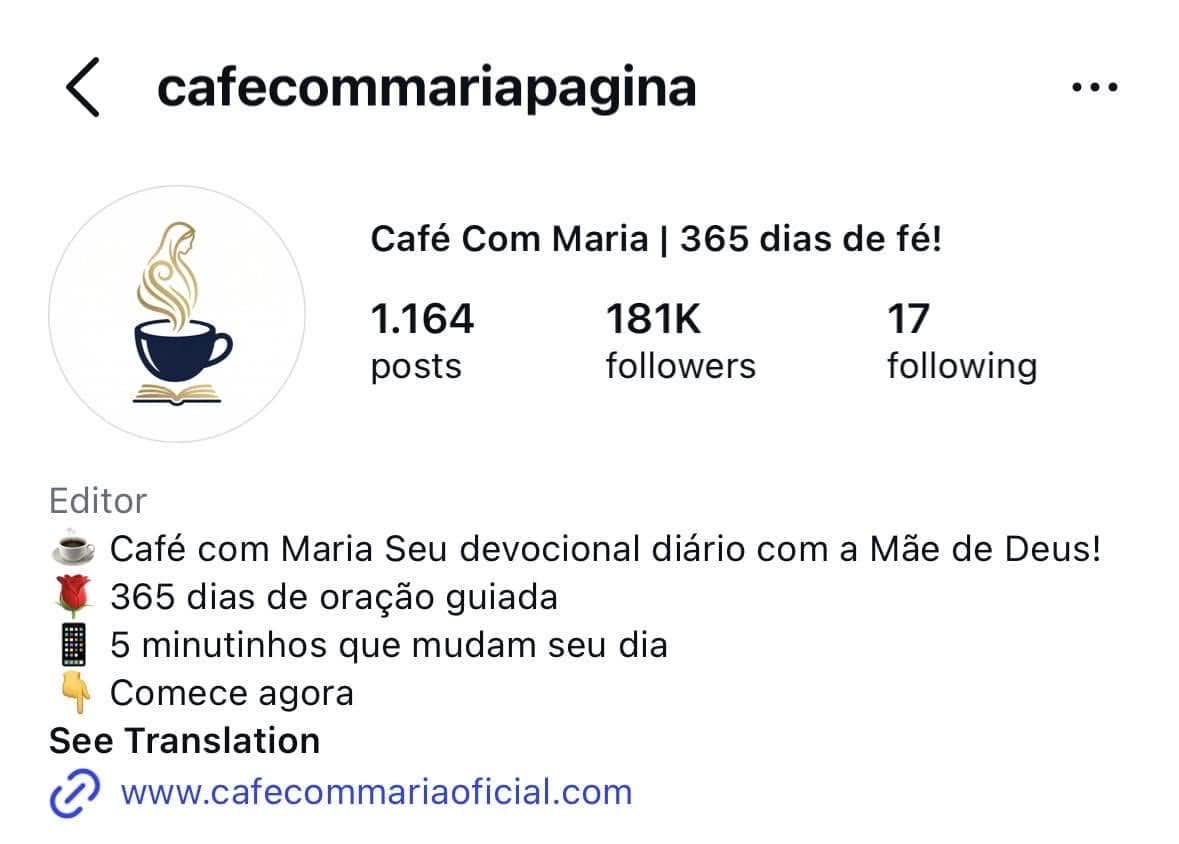 Perfil Instagram @poderdeprofecia com 181K seguidores